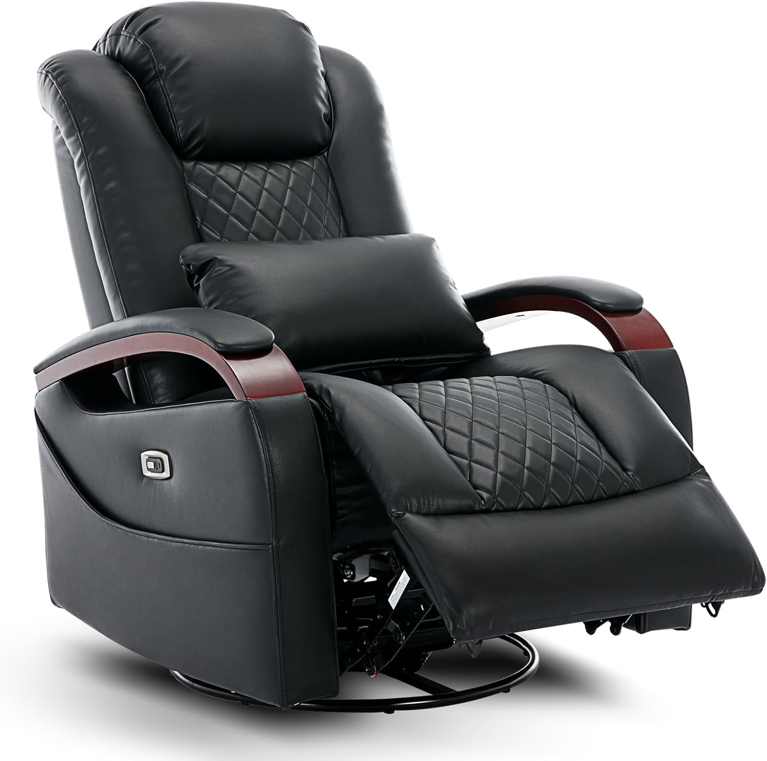 Akeysous Power Swivel Glider Rocker Recliner Chair, Black Modern