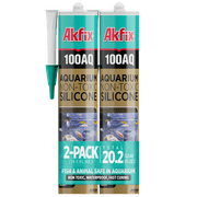 Akfix 100AQ Aquarium Silicone Sealant, Waterproof, Fish Safe, Clear, 10.1 fl oz, 2 Pack