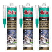 Akfix 100AQ Aquarium Silicone Sealant 10.1 fl oz-Clear-3 Pack