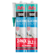 Akfix 100E Universal Silicone Sealant 10.1 fl oz-Gray-2 Pack