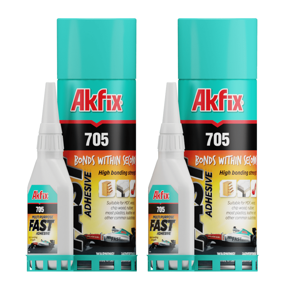 Akfix 705 Superfast Adhesive with Spray Activator-(3.5oz+13.5oz)-2 Pack ...
