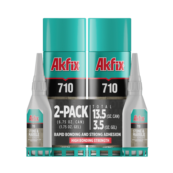 Akfix 710 Stone and Marble Fast Adhesive with Activator-2 Pack