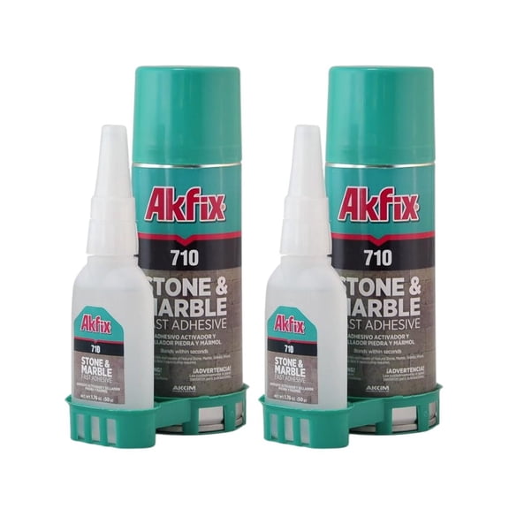 Akfix 710 Stone and Marble Fast Adhesive with Activator-2 Pack