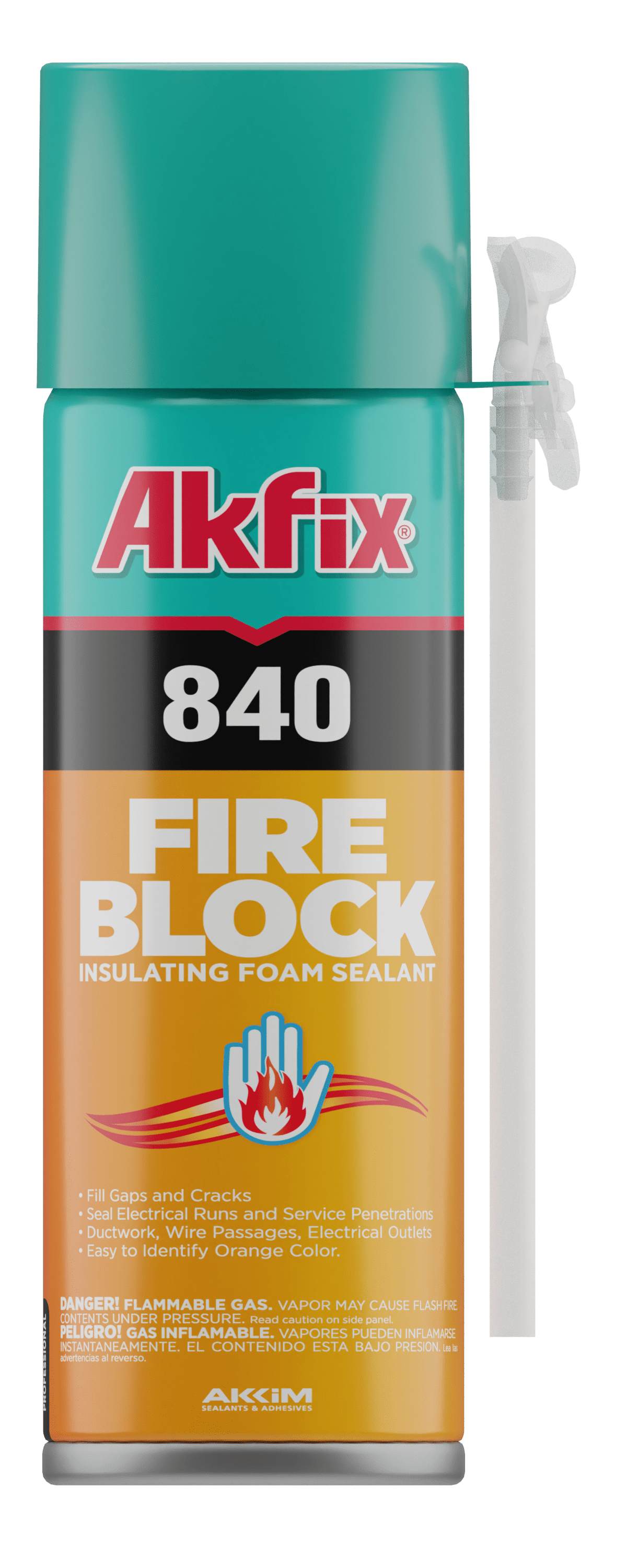 Akfix 840 Fire Block Insulating Straw Foam Sealant 12 oz-1 Pack ...