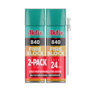 Akfix 840 Fire Block Insulating Straw Foam Sealant 12 oz-2 Pack