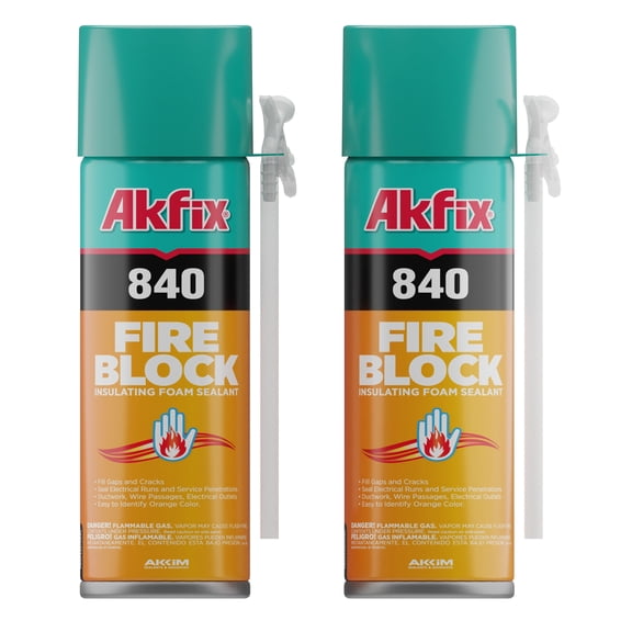 Akfix 840 Fire Block Insulating Straw Foam Sealant 12 oz-2 Pack