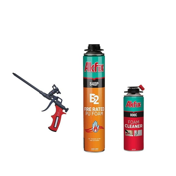 Akfix 840P Fire Rated Polyurethane Gun Foam 25.3 oz-1 Pack Set