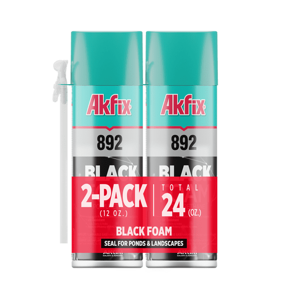 Akfix 892 Black Foam Sealant & Adhesive 12 oz -2 Pack