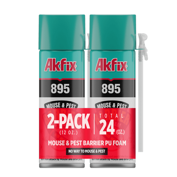 Akfix 895 Mouse & Pest Barrier Expanding Foam Sealant, 12 oz - 2 Pack