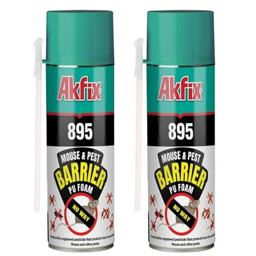 Akfix 895 Mouse & Pest Barrier Polyurethane Straw Foam 13.5 oz-2 Pack