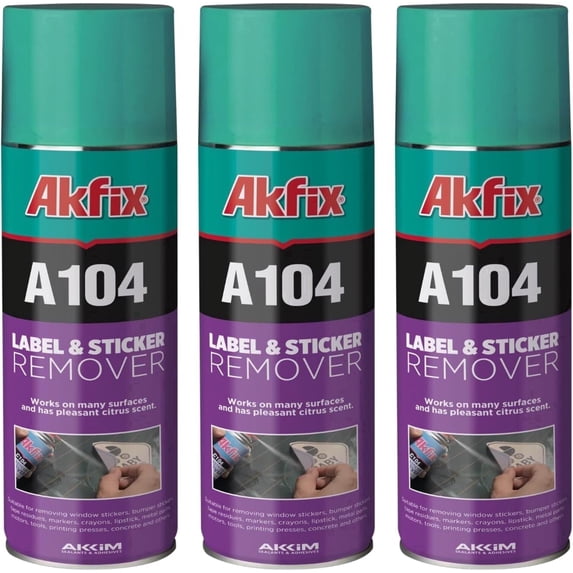 Akfix A104 Adhesive Remover Spray for Labels and Stickers, 6.7 oz - 3 Pack