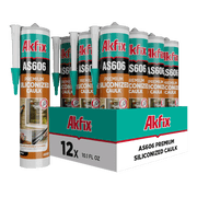 Akfix AS606 White Siliconized Acrylic Sealant 10.1 fl oz-12 Pack