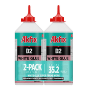 Akfix D2 PVA Glue Super Frame Work, White PVA Adhesive, 17.6 fl oz - 2 Pack