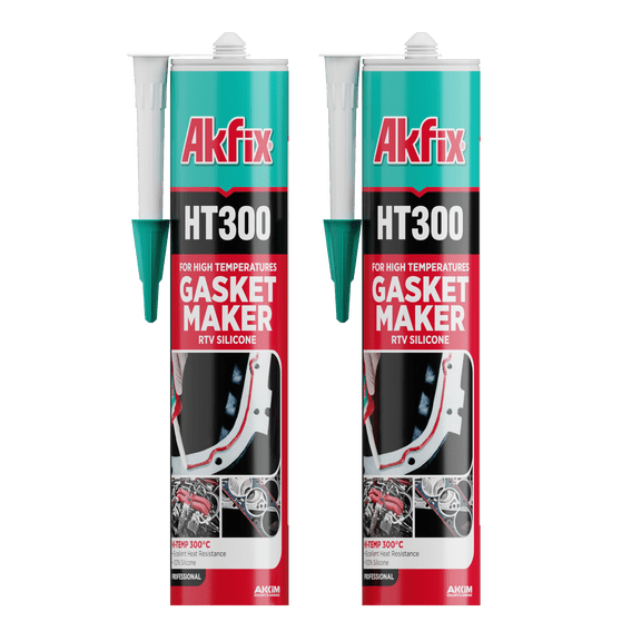 Akfix HT300 High Temp Silicone Gasket Maker, Red 10.1 fl oz-2 Pack