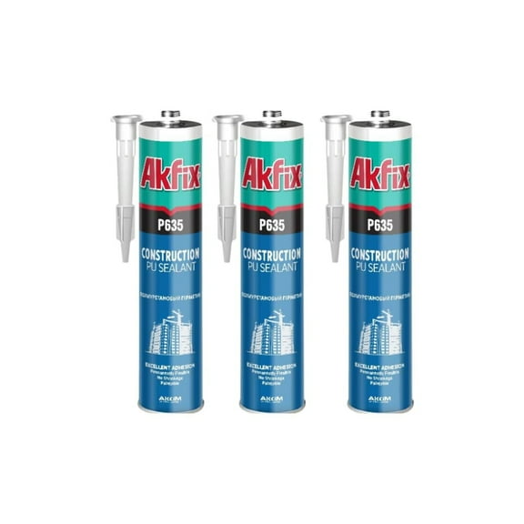 Akfix P635 Construction Polyurethane Sealant 10.4 oz-3 Pack
