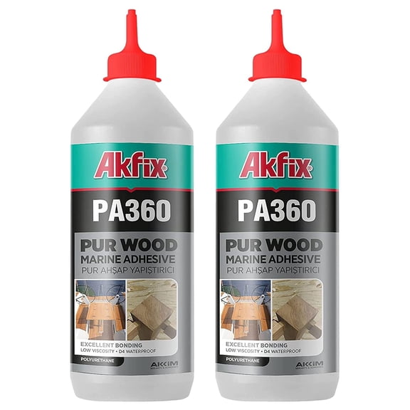 Akfix PA360 Waterproof Polyurethane Wood Marine Adhesive 15.4 fl oz-2 Pack