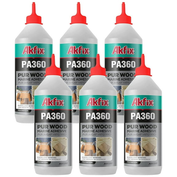 Akfix PA360 Waterproof Polyurethane Wood Marine Adhesive 15.4 fl oz-6 Pack