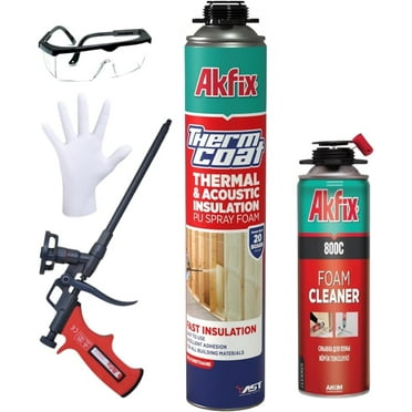 Akfix Thermcoat Closed Cell Spray Foam Insulation 20 Board Feet, 1 Pack with Complete Set