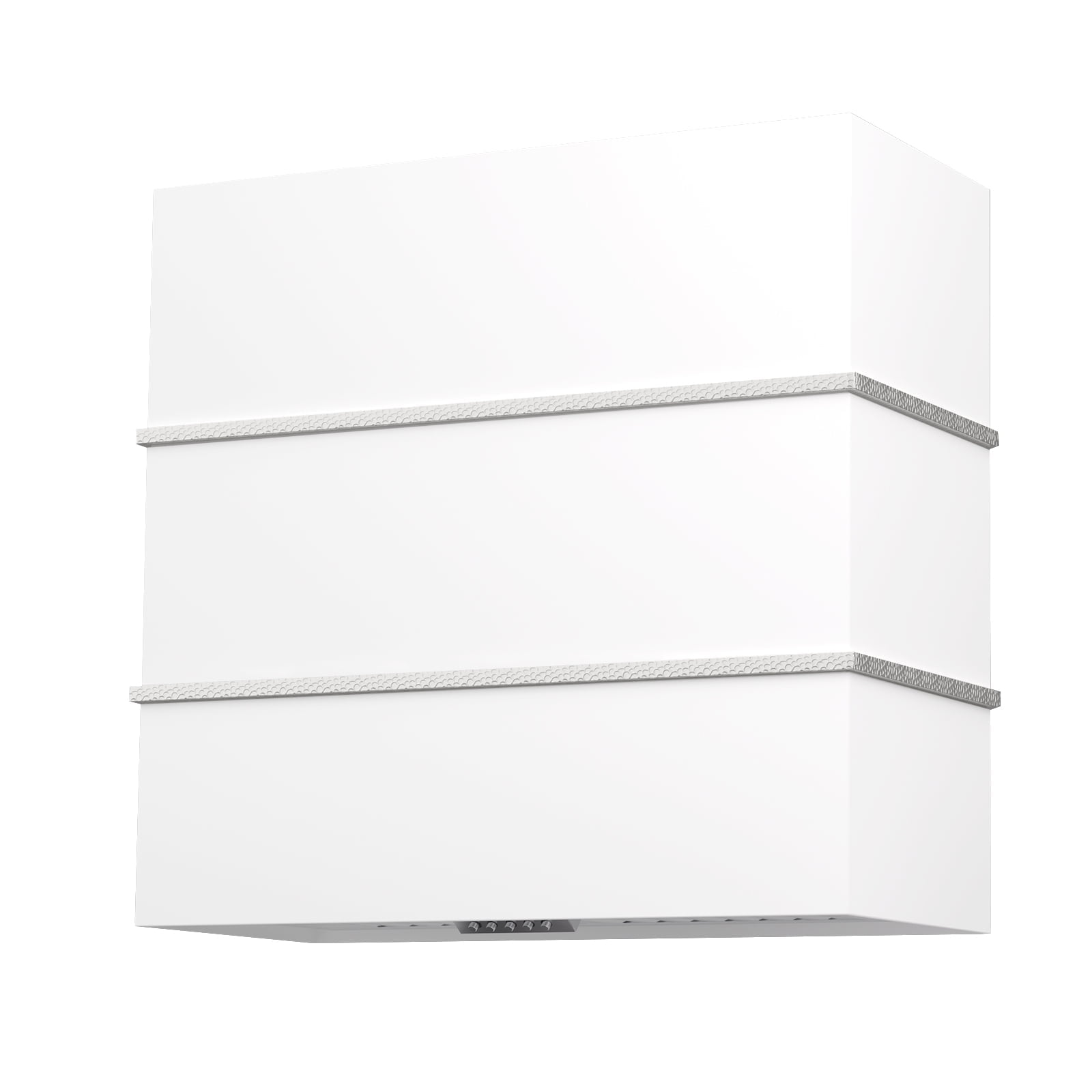 Akicon 30 inch Kitchen Range Hood with 600 CFM, Stainless Steel Wall Mounted Ducted Range Hood, 3 Speed Fan with LED Light, Powerful Vent Motor, Signal White with Nickel