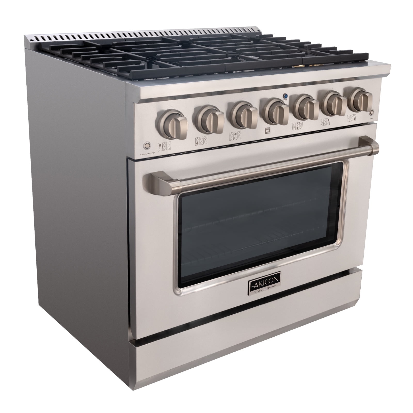 Akicon 36" Stainless Steel Professional Gas Range with Convection Oven