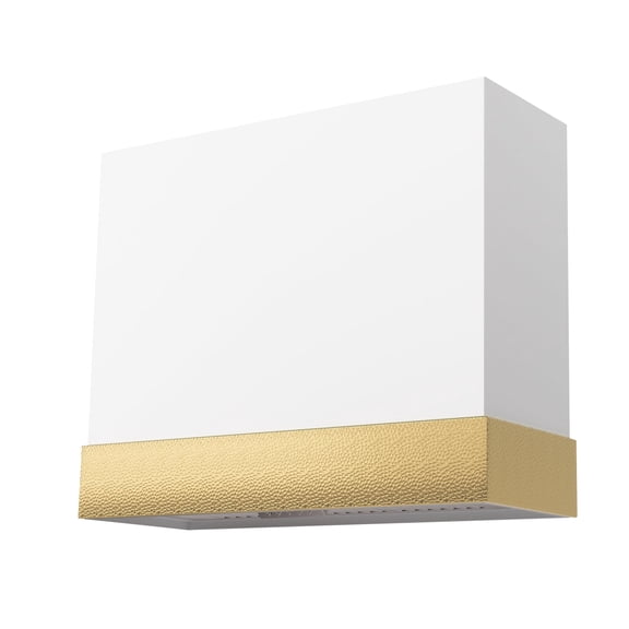 Akicon 600 CFM Wall Mounted Range Hood, Stainless Steel Range Hood 36 inch, Energy Saving, Ducted Kitchen Hood for Cooking, Powerful Vent Motor, Signal White with Gold
