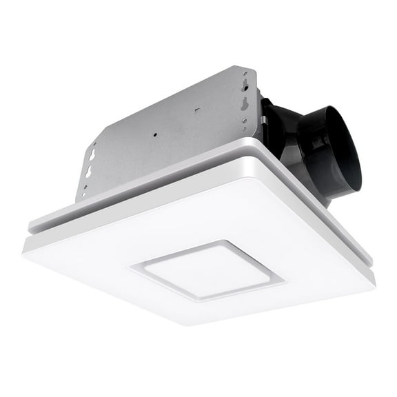 Akicon AKBPT13W-90-N2 4" Duct, 90 CFM Bathroom Exhaust Fan with LED Light, 1.5 Sones - Matte White