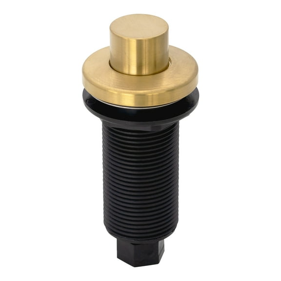 Akicon Air Switch Kit for Garbage Disposal, Sink Top/Counter Waste Disposal On/Off Switch Kit Brass Push Button, 2-1/2" Max Countertop Thickness-Brushed Gold