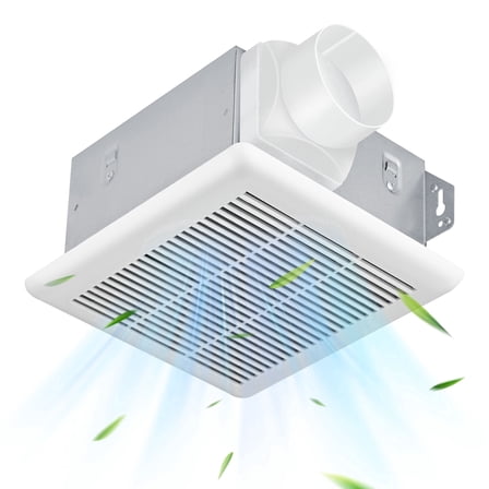 Air King Bathroom Vent, 50 CFM 3.2 Sone Ceiling Mounted Fire Rated ...