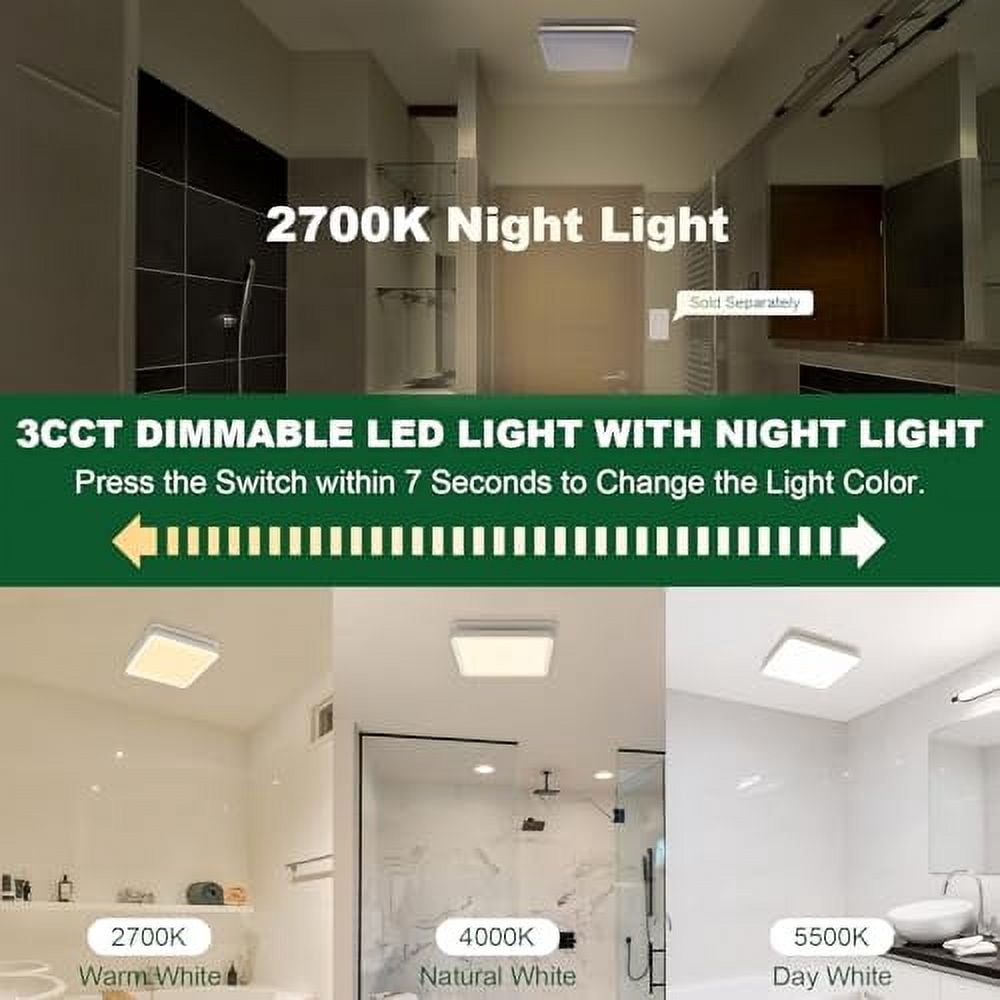 Akicon Bathroom Exhaust Fan, 80CFM 2.0 Sones Powerful Bathroom Fan with