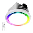 thumbnail image 1 of Akicon Bathroom Exhaust Fan with Humidity Sensor, 110 CFM 1.5 Sones Vent Fan with RGB Light, 3CCT Dimmable LED Light & Nightlight for Shower Room, Round, White, 1 of 11