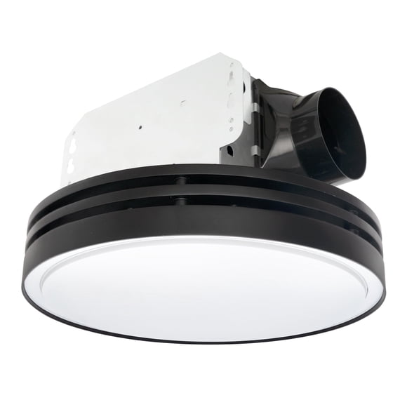 Akicon Round Black Bathroom Exhaust Fan with 3CCT LED Light & 5W Night Light, 110 CFM, 2.0 Sones Quiet Energy Efficient Vent Fan, 2700K/4000K/5500K