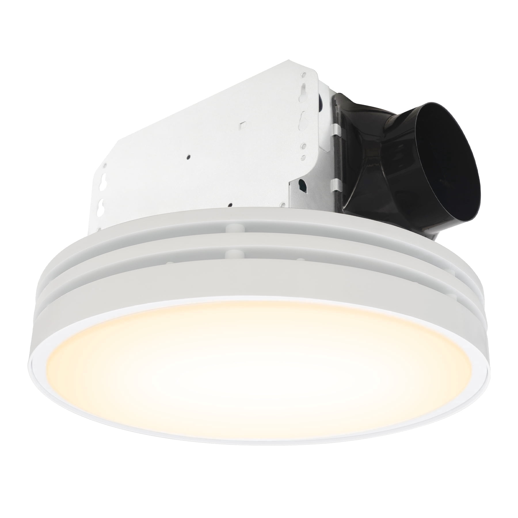 Akicon Round White Bathroom Exhaust Fan with 3CCT LED Light & 5W Night Light, 110 CFM, 2.0 Sones Quiet Energy Efficient Vent Fan, 2700K/4000K/5500K