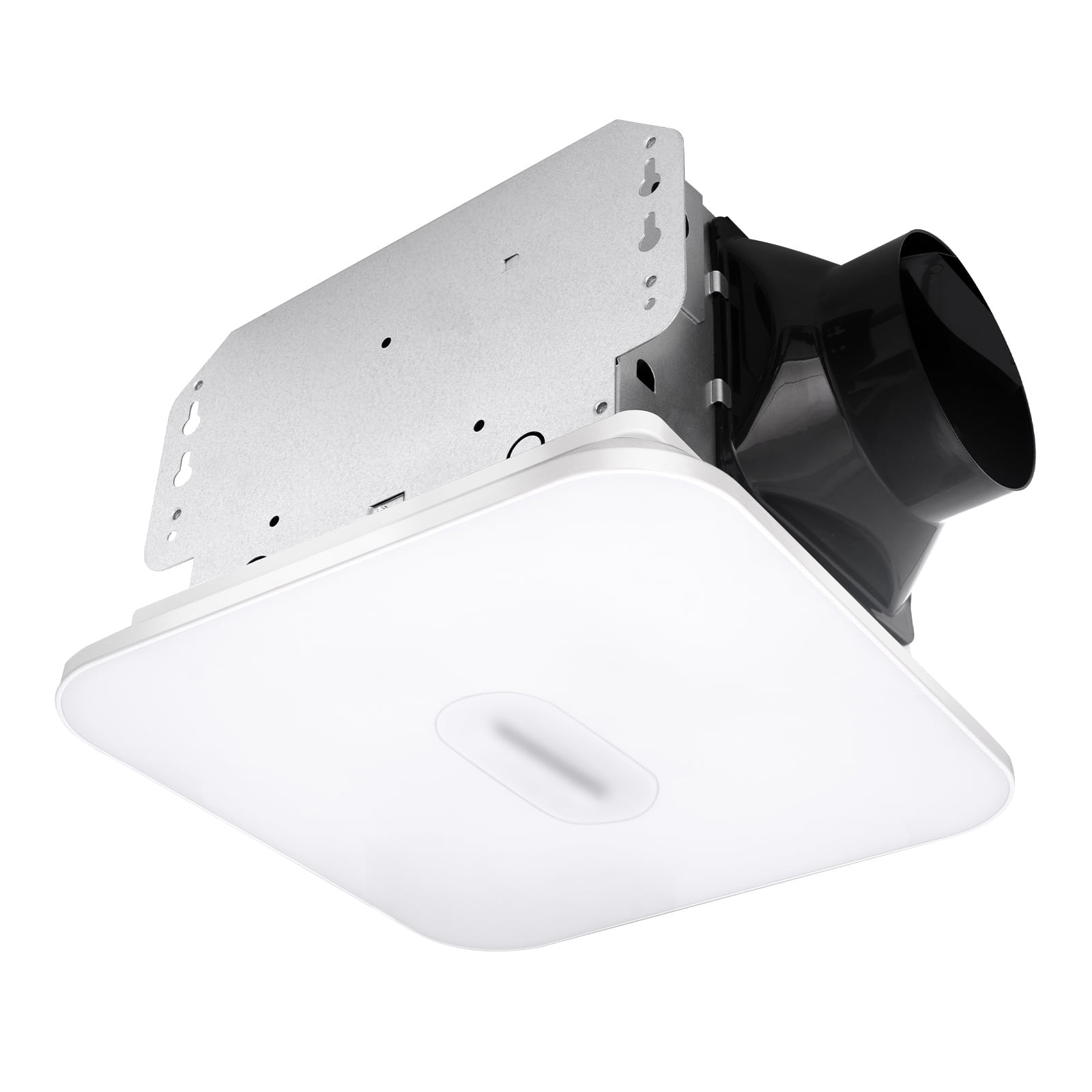 Akicon Bathroom Exhaust Fan with Light, Dimmable 3CCT LED Light with Night Light Bathroom Fans for Ceiling, 90 CFM, 1.5 Sones Ventilation Fan for Home, Square, White