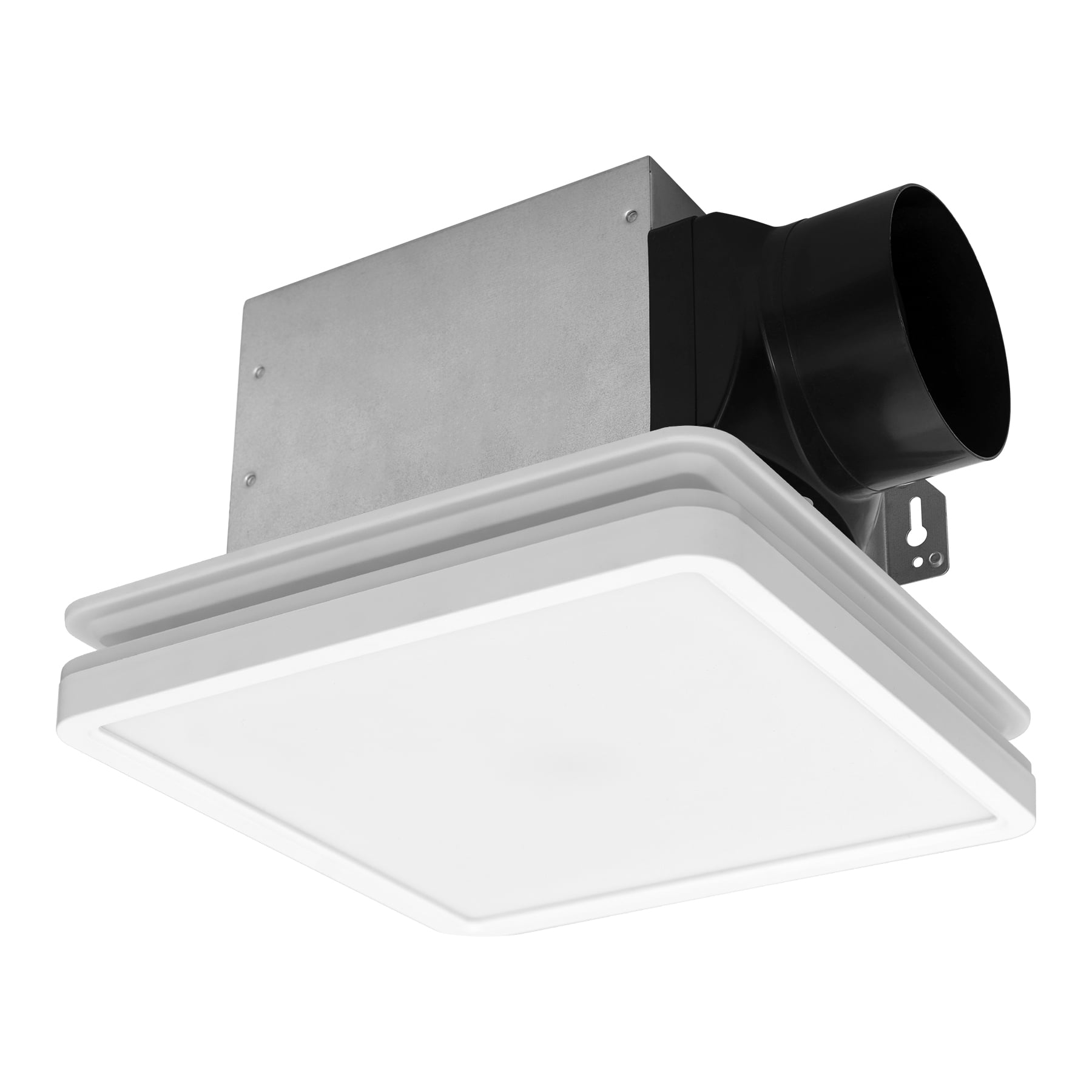 White Square 80 CFM Bathroom Exhaust Fan with LED Light