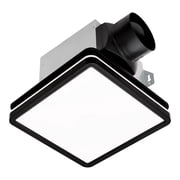 Akicon Bathroom Exhaust Fan with Light, 80CFM 2.0 Sones, 15W Dimmable 3CCT LED, 3.5W Nightlight, Square Ceiling Vent Fan for Home, Black