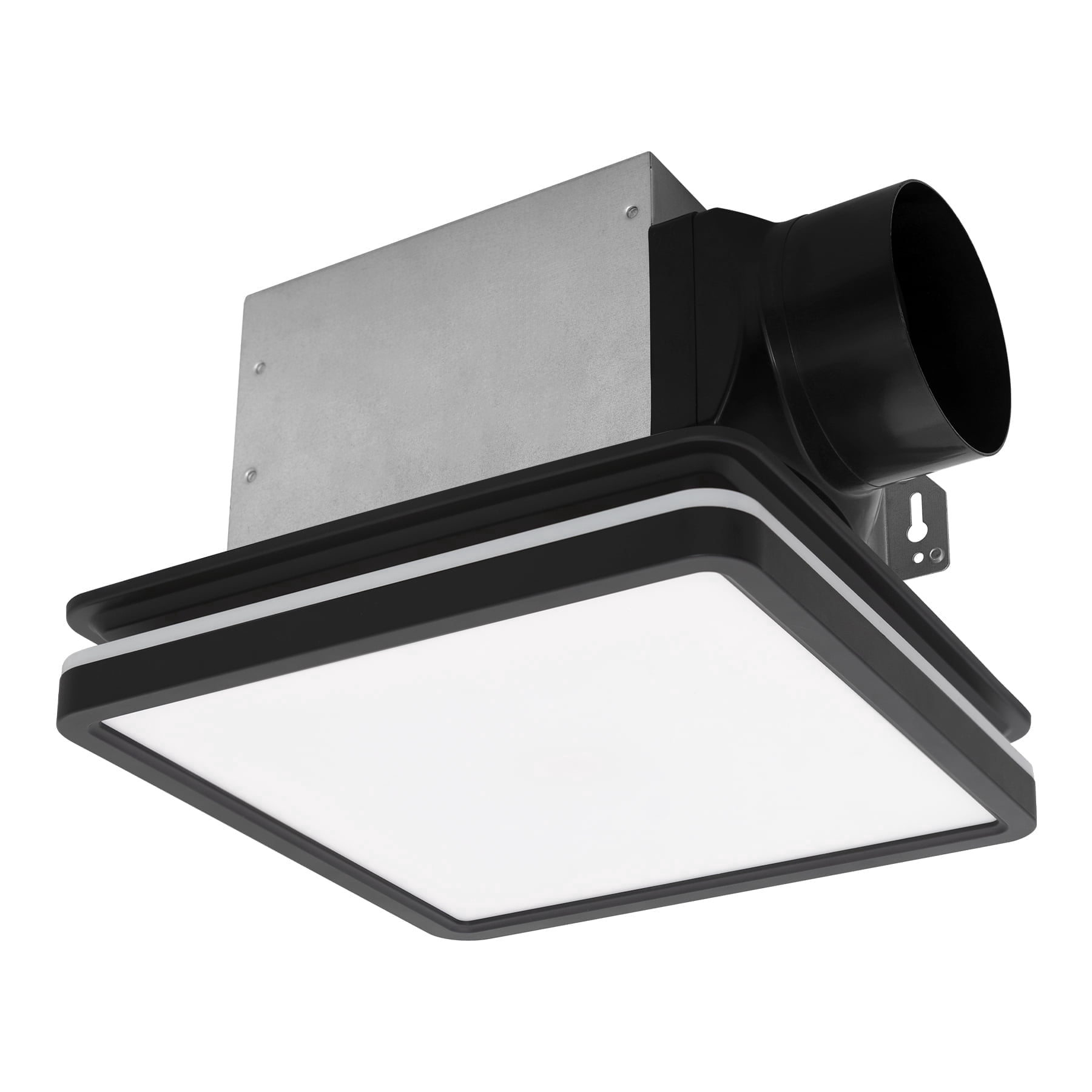 Akicon Bathroom Exhaust Fan with Light, 80CFM 2.0 Sones, 15W Dimmable 3CCT LED, 3.5W Nightlight, Square Ceiling Vent Fan for Home, Black