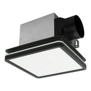 Akicon Bathroom Exhaust Fan with Light, 80CFM 2.0 Sones Exhaust Fan for Bathroom Ceiling, 15W Dimmable 3CCT LED Lights & 3.5W Nightlight Bathroom Vent Fan for Home, Square, Black