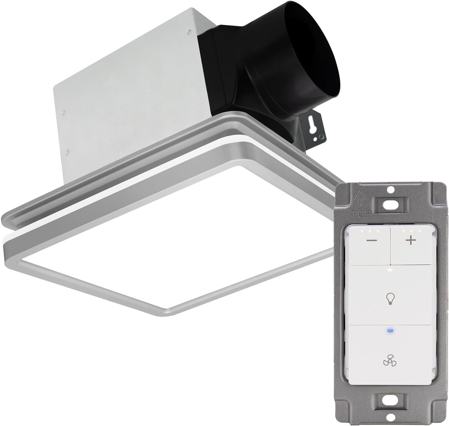Akicon Bathroom Exhaust Fan with Light, 80CFM 2.0 Sones Powerful ...