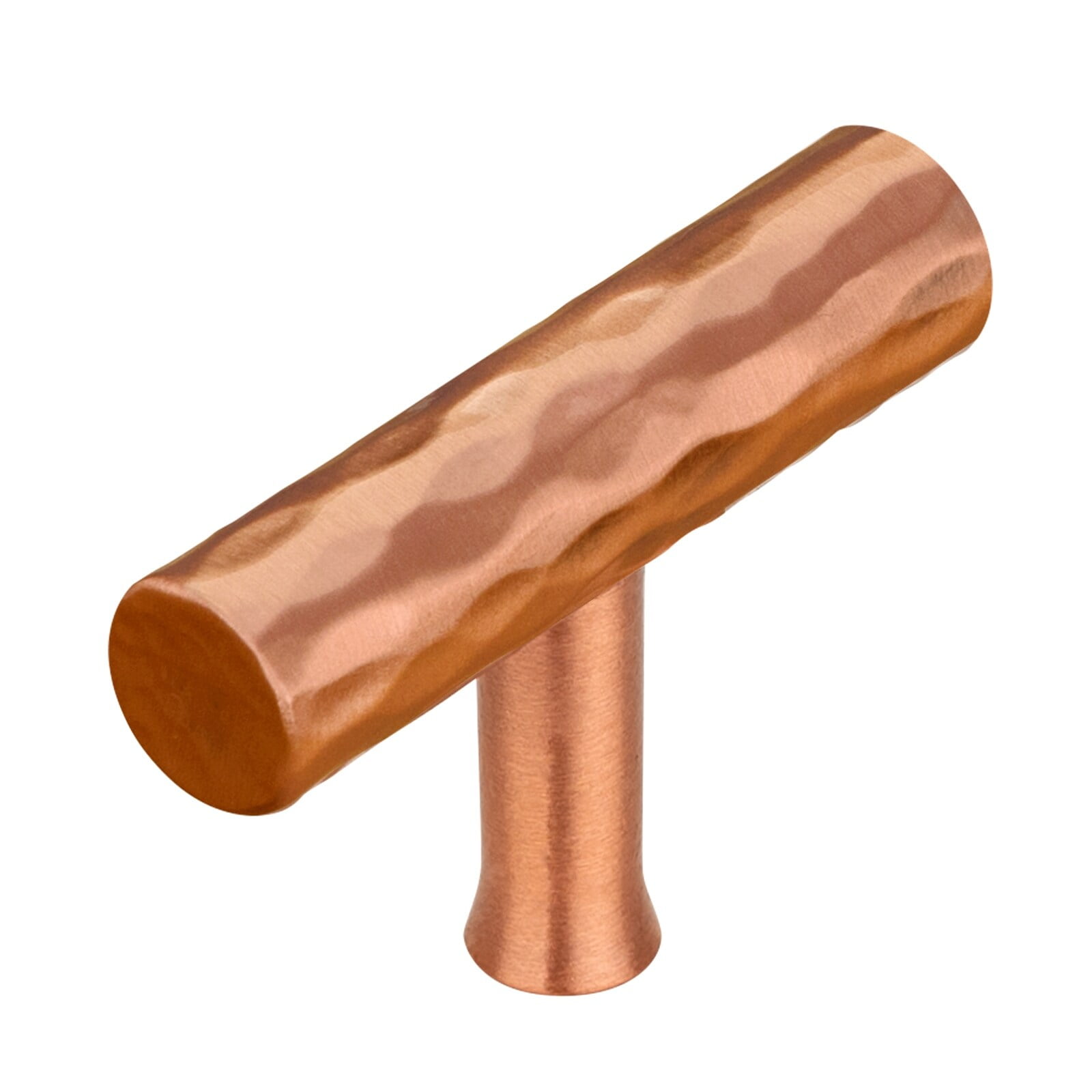 Hammered Copper T-Handle Solid Brass Cabinet Knob Set