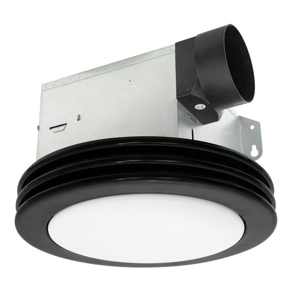 Akicon Exhaust Fan, 80CFM 2.0 Sones Bathroom Exhaust Fan with Light, Bathroom Fan with Dimmable 3CCT LED Light and Acrylic Light Cover, Bath Ventilation Fan for Home, Round, Matte Black