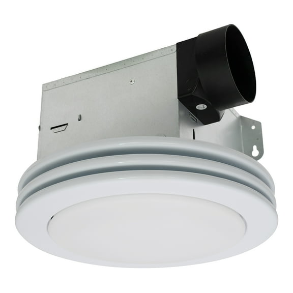 Akicon Exhaust Fan, 80CFM 2.0 Sones Bathroom Exhaust Fan with Light, Upgrated Bthroom Fan with Dimmable 3CCT LED and Acrylic Light Cover, Bath Ventilation Fan for Home, Round, Stain White