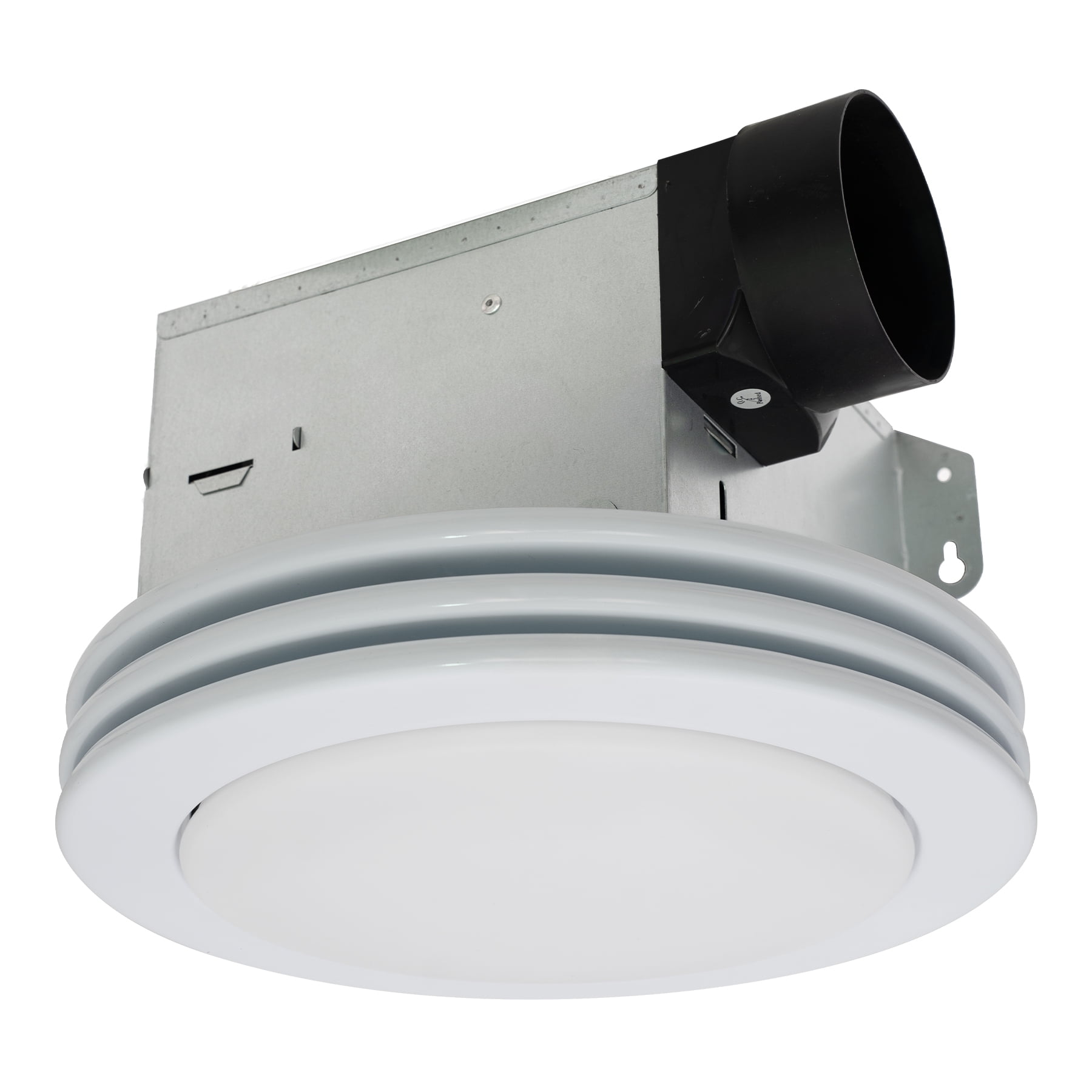 White Acrylic Round Ceiling Mount Bathroom Exhaust Fan with LED Light