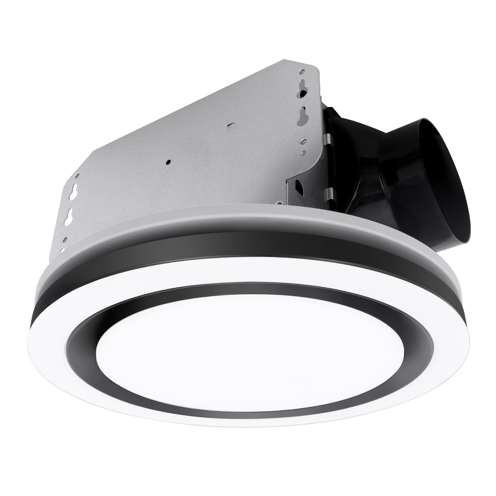 Akicon Exhaust Fan with Bathroom Light, 90 CFM, 1.5 Sones Bathroom Exhaust Fan for ceiling, 18W Dimmable 3CCT LED Light with 5W Night Light Ventilation fan for Bathroom and Home, Round, Matte Black