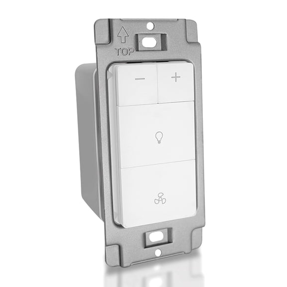 Akicon Fan Light Switch, Fan Control and Dimmer Light Switch, Neutral Wire Needed, Single Pole, Combo for Bathroom Exhaust Fan with Light, White