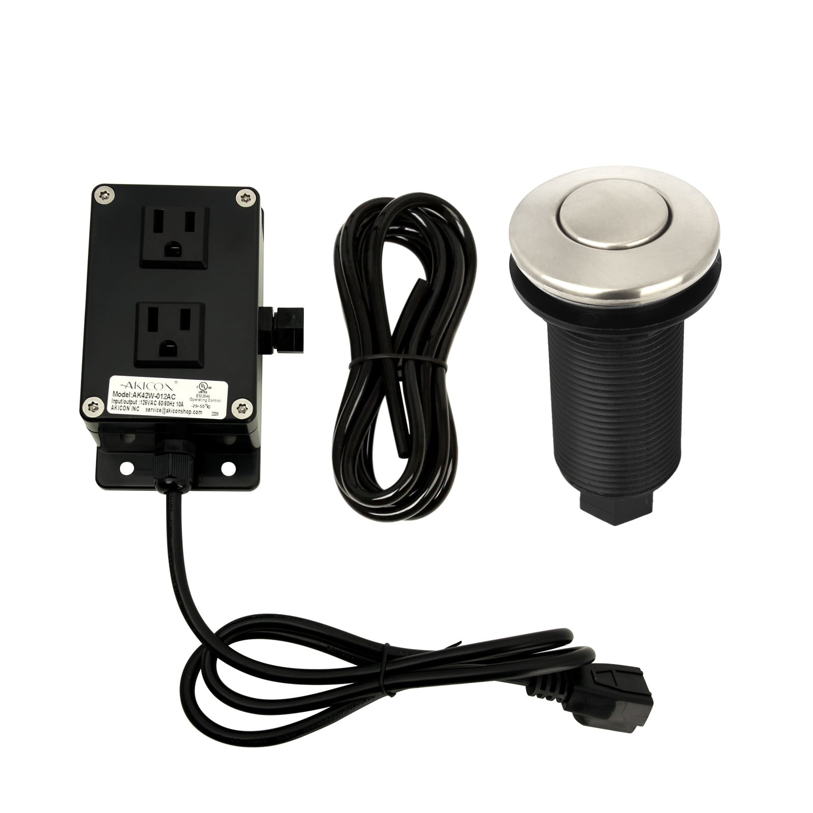Brushed Nickel Garbage Disposal Air Switch Kit