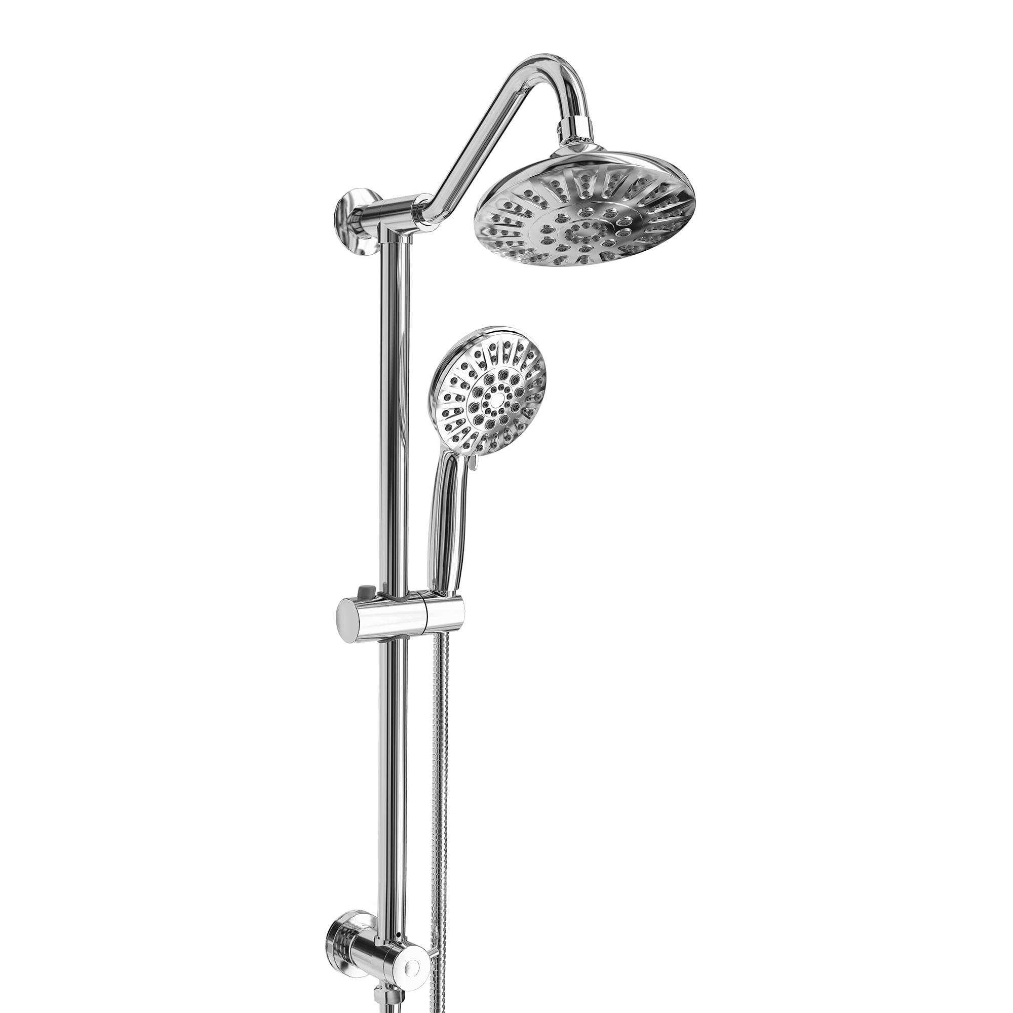Akicon High Pressure Rain Shower Head with Handheld Spray Combo, Dual Shower Head with 6 Spray Modes, Rainfall Showerhead System with Adjustable Height Slide Bar for Bathroom, 3-Way Diverter