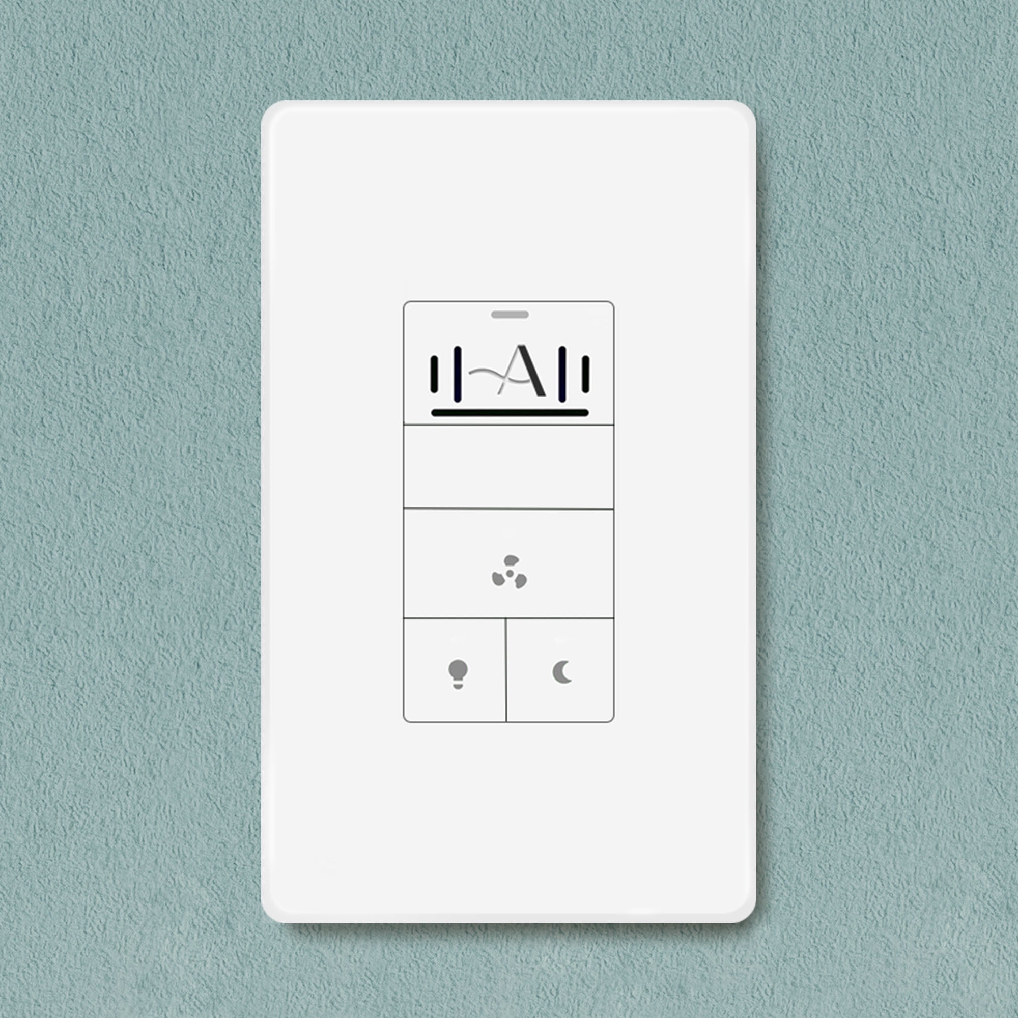 Akicon Humidity Sensor Light Switch with Night Light Radar Sensor Plate,Timer Switch for Bathroom Exhaust Fan, UL Listed, White
