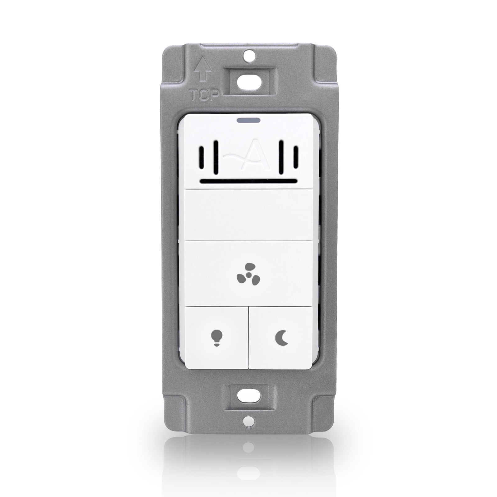 Akicon Humidity Sensor Switch for Bathroom Fan, Ventilation, LED Night Light, Air Moisture Control, Timer, UL Listed, White