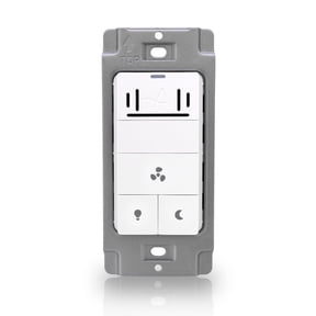 Akicon Humidity Sensor Switch for Bathroom Fan, Ventilation, LED Night Light, Air Moisture Control, Timer, UL Listed, White