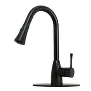 Akicon Kitchen Faucet with Single Level Handle and Pull Down Sprayer Matte Black Matte